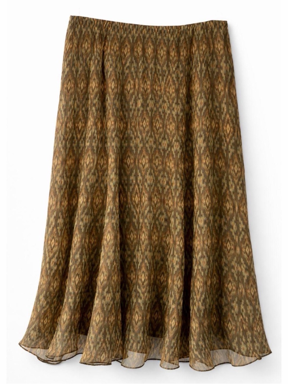 Ralph Lauren Olive and Tan Printed Skirt‎